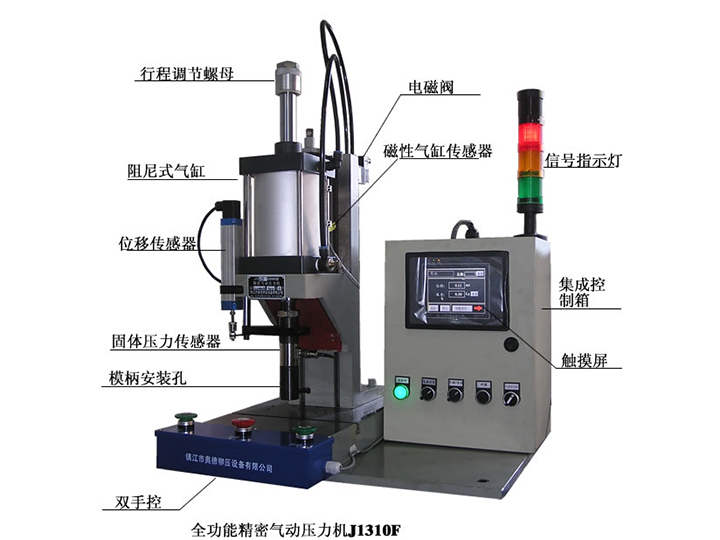 PLC控制壓力、位移監控全功能氣動壓力機